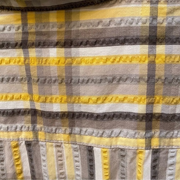 PATAGONIA Men Yellow Gray Plaid Button Short Sleeve Top Size Small - Picture 7 of 7